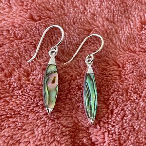 Vintage Abalone Sterling silver drop Earrings Thailand
